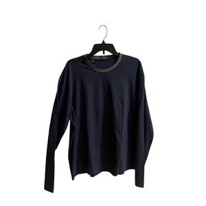 SAKS FIFTH AVENUE XXL TTG Made in Italy Mens long sleeve Navy cotton t-shirt
